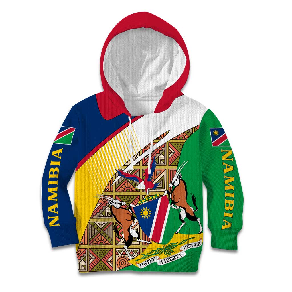 Namibia Map Kid Hoodie National Emblem & Cultural Motif Design