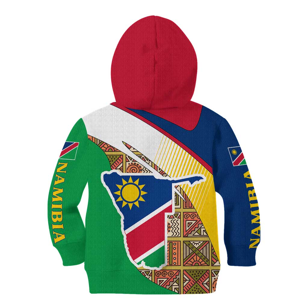 Namibia Map Kid Hoodie National Emblem & Cultural Motif Design