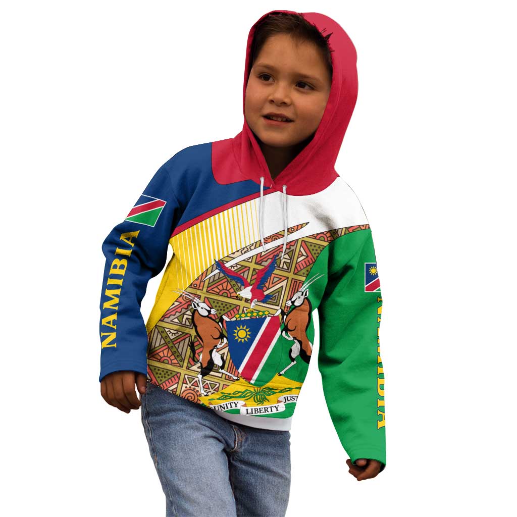 Namibia Map Kid Hoodie National Emblem & Cultural Motif Design