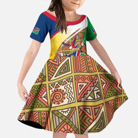 Namibia Map Kid Short Sleeve Dress National Emblem & Cultural Motif Design