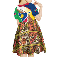 Namibia Map Kid Short Sleeve Dress National Emblem & Cultural Motif Design