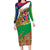 Namibia Map Long Sleeve Bodycon Dress National Emblem & Cultural Motif Design