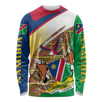 Namibia Map Long Sleeve Shirt National Emblem & Cultural Motif Design