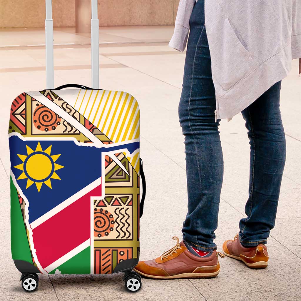 Namibia Map Luggage Cover National Emblem & Cultural Motif Design