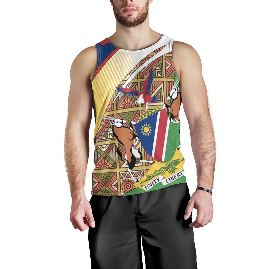 Namibia Map Men Tank Top National Emblem & Cultural Motif Design