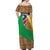 Namibia Map Off Shoulder Maxi Dress National Emblem & Cultural Motif Design