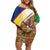 Namibia Map Off Shoulder Short Dress National Emblem & Cultural Motif Design