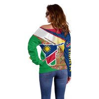 Namibia Map Off Shoulder Sweater National Emblem & Cultural Motif Design