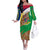 Namibia Map Off The Shoulder Long Sleeve Dress National Emblem & Cultural Motif Design