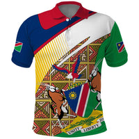 Namibia Map Polo Shirt National Emblem & Cultural Motif Design