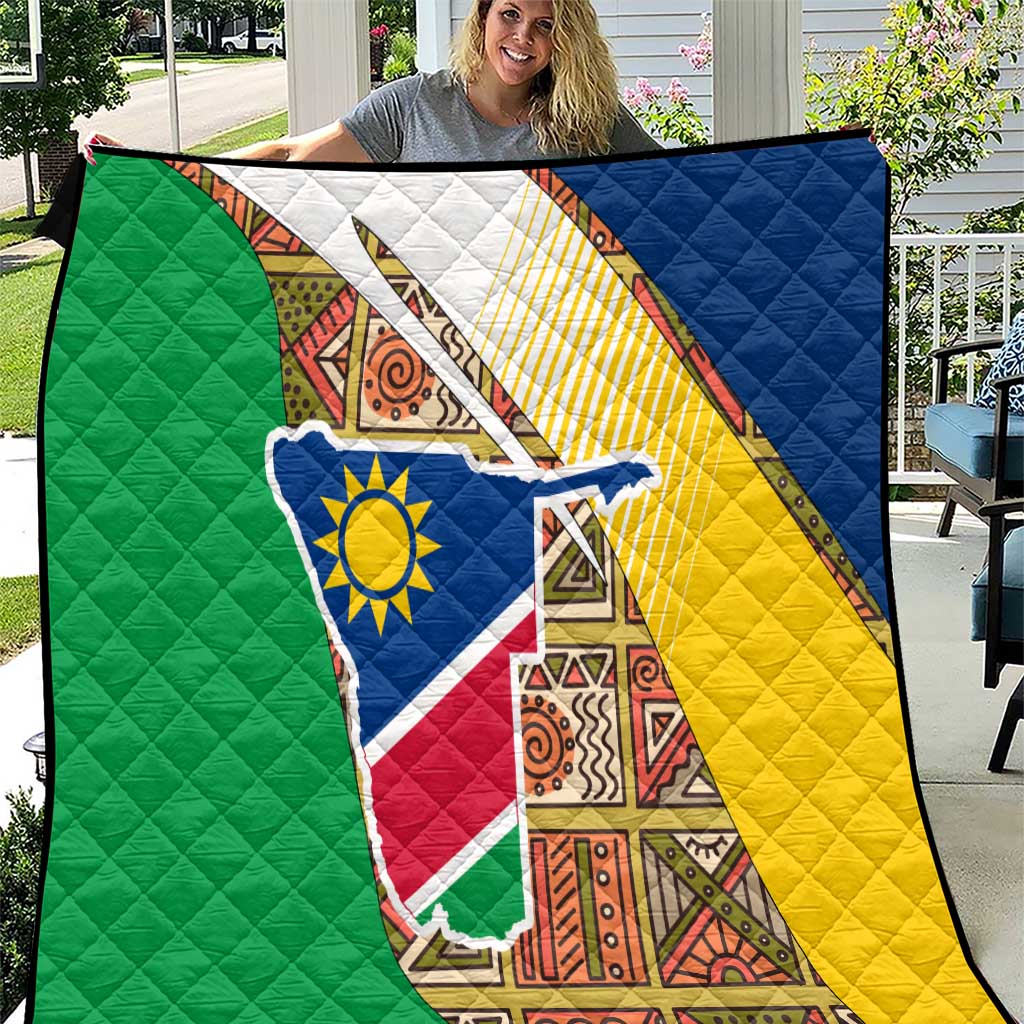 Namibia Map Quilt National Emblem & Cultural Motif Design