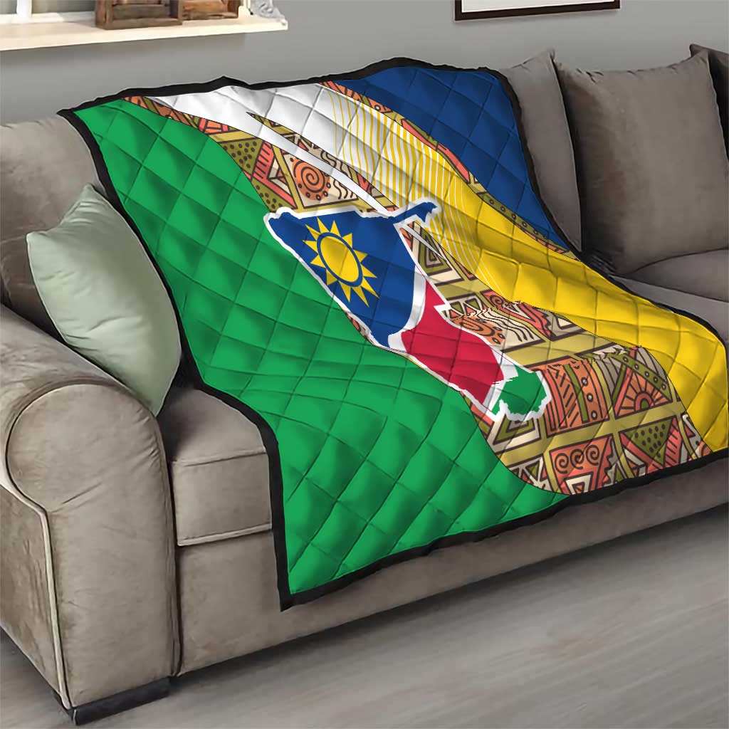 Namibia Map Quilt National Emblem & Cultural Motif Design