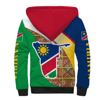 Namibia Map Sherpa Hoodie National Emblem & Cultural Motif Design