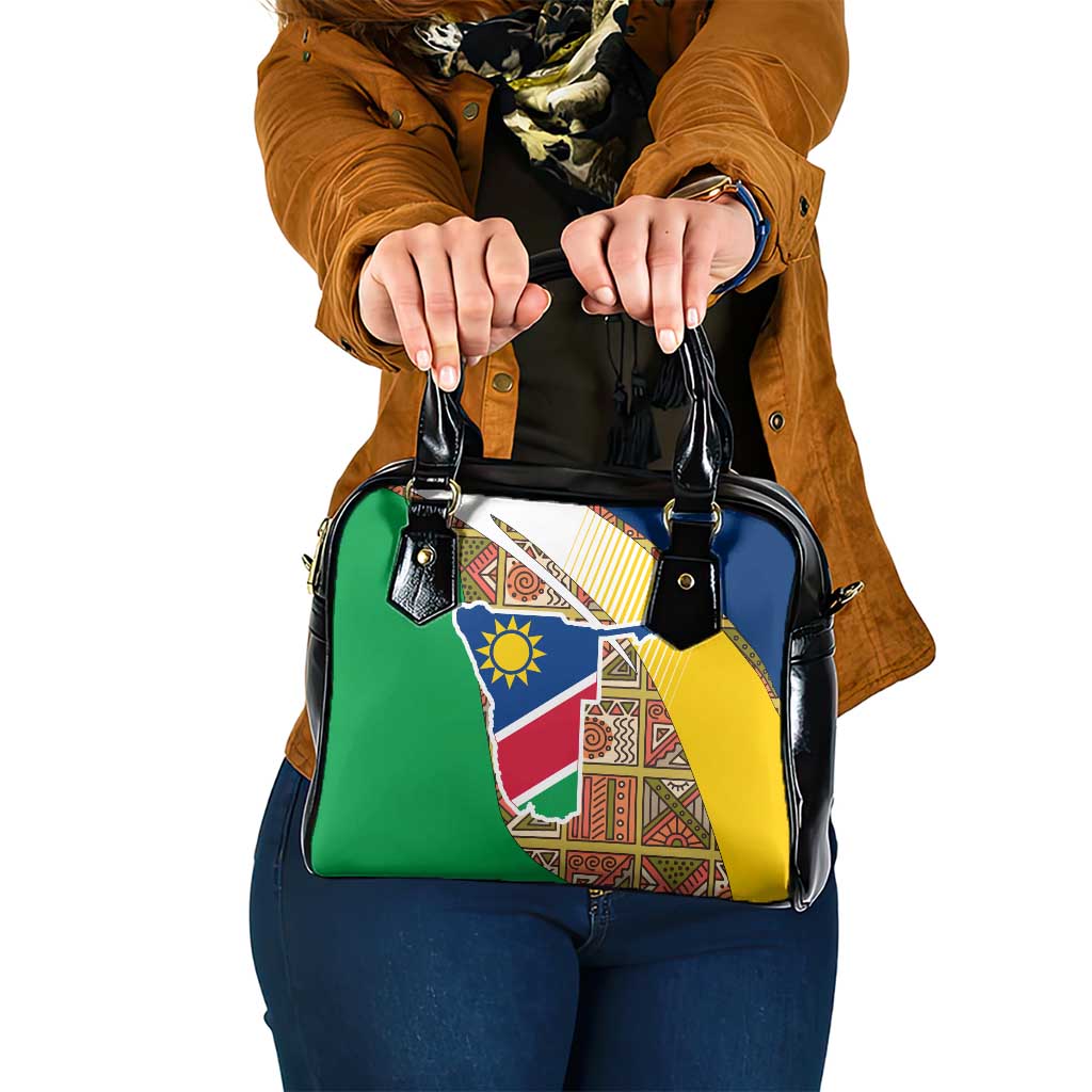 Namibia Map Shoulder Handbag National Emblem & Cultural Motif Design