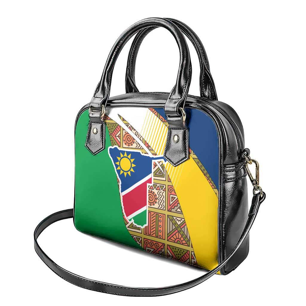 Namibia Map Shoulder Handbag National Emblem & Cultural Motif Design
