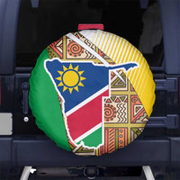 Namibia Map Spare Tire Cover National Emblem & Cultural Motif Design