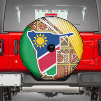 Namibia Map Spare Tire Cover National Emblem & Cultural Motif Design