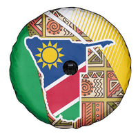 Namibia Map Spare Tire Cover National Emblem & Cultural Motif Design