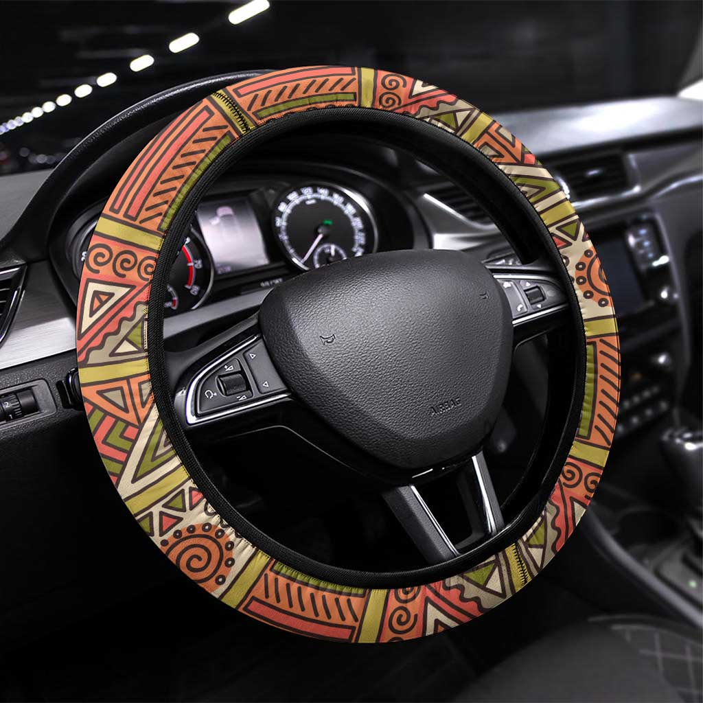 Namibia Map Steering Wheel Cover National Emblem & Cultural Motif Design
