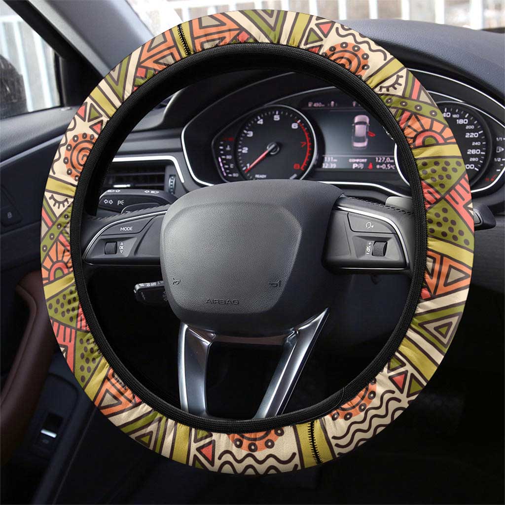 Namibia Map Steering Wheel Cover National Emblem & Cultural Motif Design
