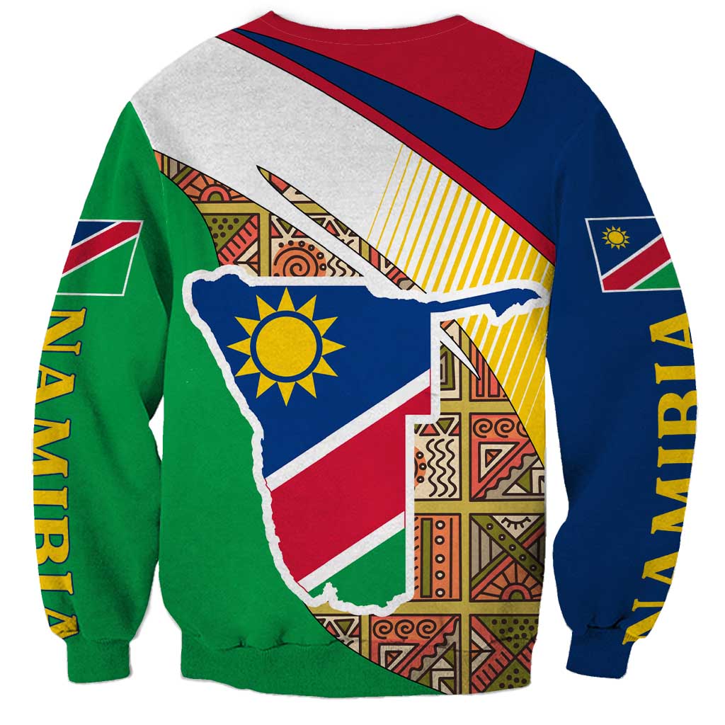 Namibia Map Sweatshirt National Emblem & Cultural Motif Design