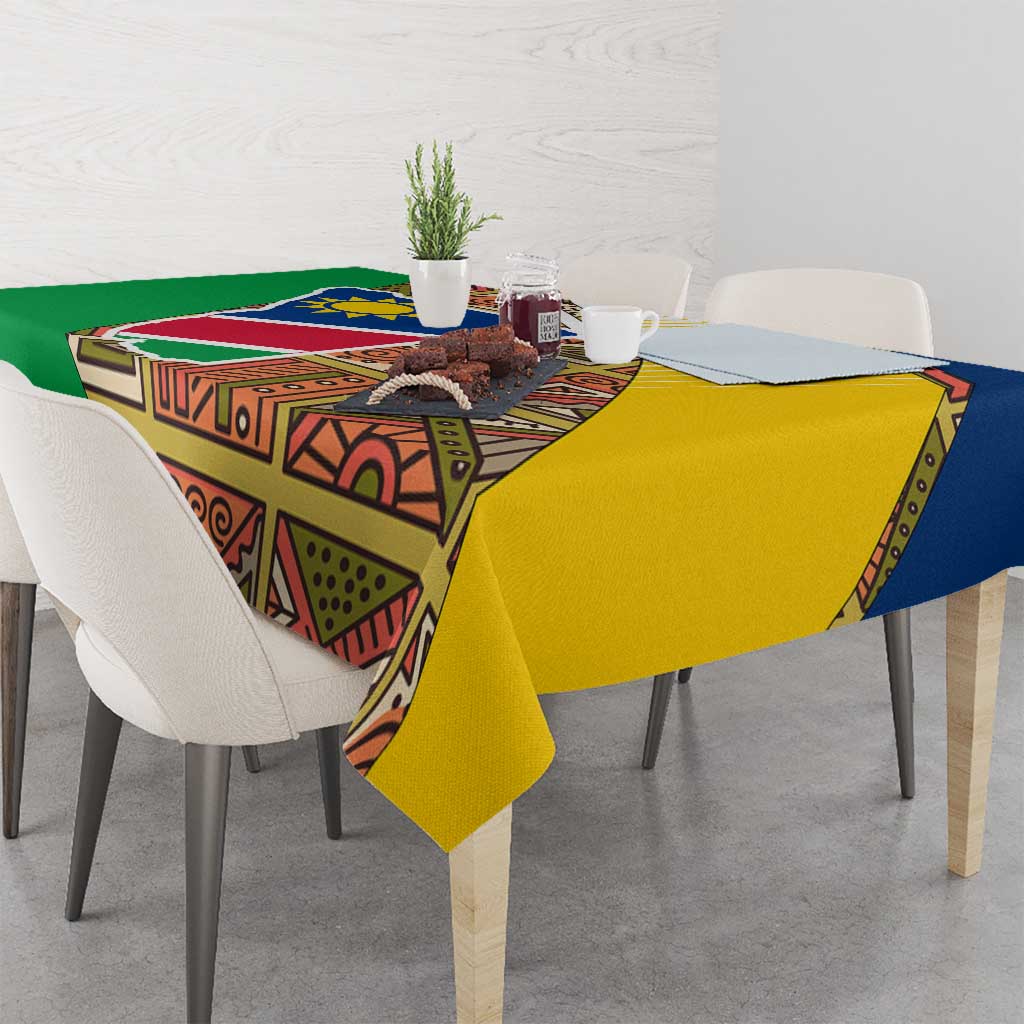 Namibia Map Tablecloth National Emblem & Cultural Motif Design