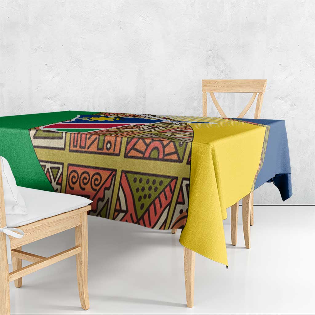 Namibia Map Tablecloth National Emblem & Cultural Motif Design