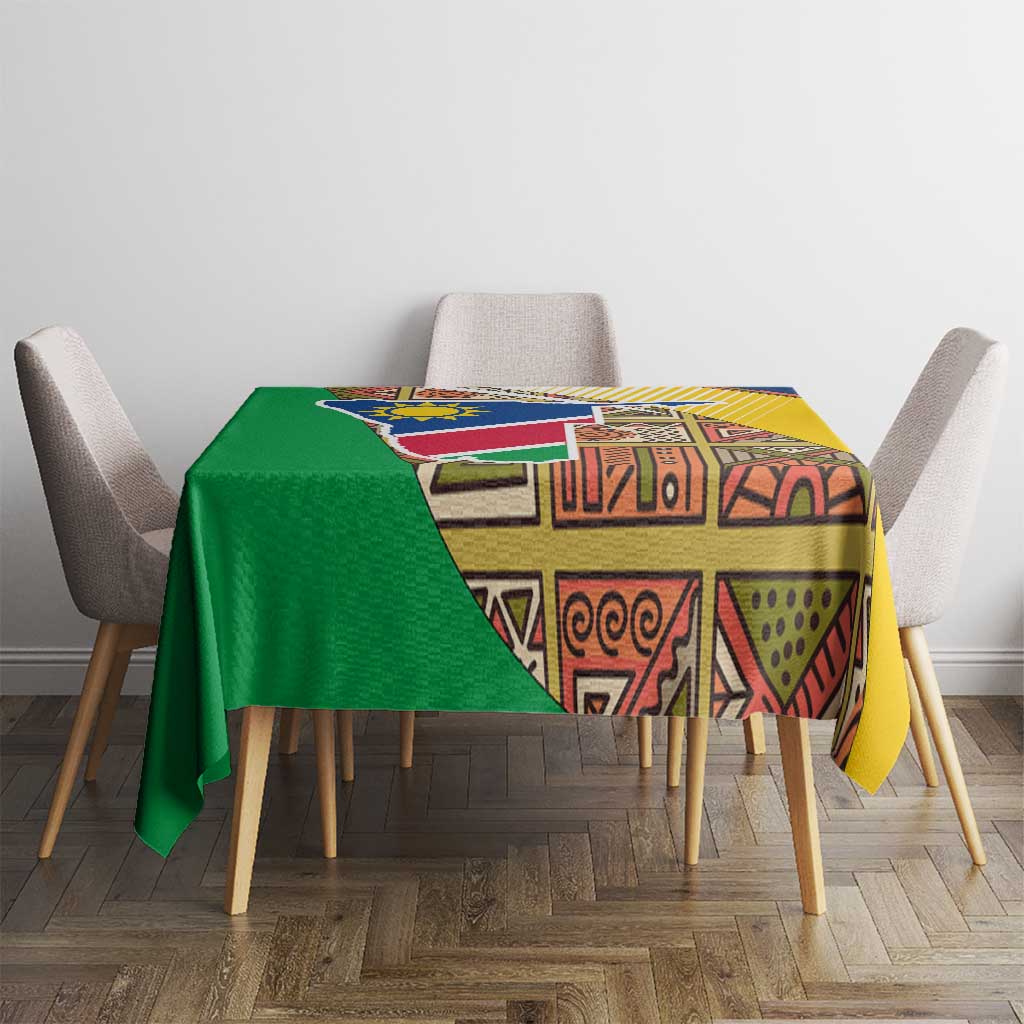 Namibia Map Tablecloth National Emblem & Cultural Motif Design