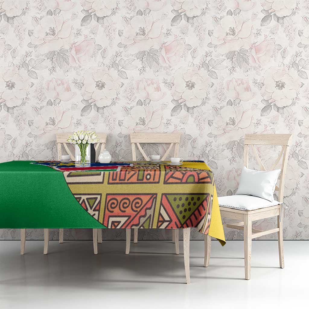 Namibia Map Tablecloth National Emblem & Cultural Motif Design
