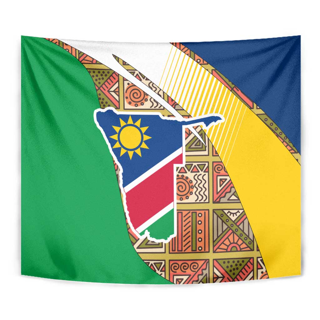 Namibia Map Tapestry National Emblem & Cultural Motif Design