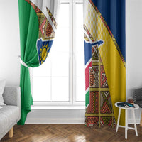 Namibia Map Window Curtain National Emblem & Cultural Motif Design