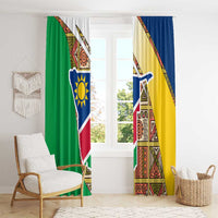 Namibia Map Window Curtain National Emblem & Cultural Motif Design