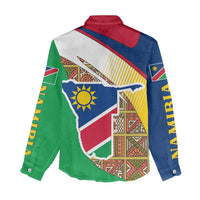 Namibia Map Women Casual Shirt National Emblem & Cultural Motif Design