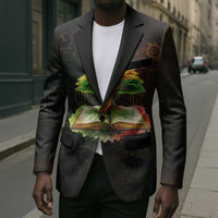 Black History Tree of Knowledge Blazer Pan-African Afrocentric Drip Art Illustration