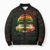 Black History Tree of Knowledge Bomber Puffer Jacket Pan-African Afrocentric Drip Art Illustration