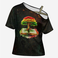 Black History Tree of Knowledge Cross Shoulder Shirt Pan-African Afrocentric Drip Art Illustration