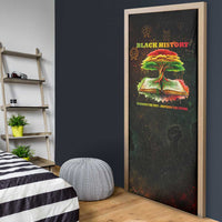 Black History Tree of Knowledge Door Cover Pan-African Afrocentric Drip Art Illustration