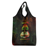 Black History Tree of Knowledge Grocery Bag Pan-African Afrocentric Drip Art Illustration