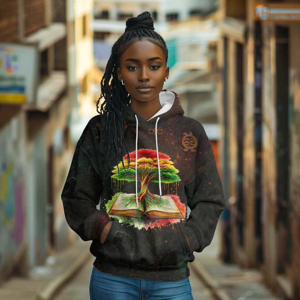 Black History Tree of Knowledge Hoodie Pan-African Afrocentric Drip Art Illustration