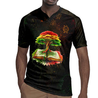 Black History Tree of Knowledge Rugby Jersey Pan-African Afrocentric Drip Art Illustration