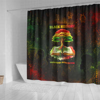 Black History Tree of Knowledge Shower Curtain Pan-African Afrocentric Drip Art Illustration