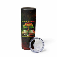 Black History Tree of Knowledge Skinny Tumbler Pan-African Afrocentric Drip Art Illustration