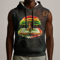 Black History Tree of Knowledge Sleeveless Hoodie Pan-African Afrocentric Drip Art Illustration