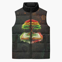 Black History Tree of Knowledge Sleeveless Puffer Jacket Pan-African Afrocentric Drip Art Illustration