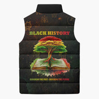 Black History Tree of Knowledge Sleeveless Puffer Jacket Pan-African Afrocentric Drip Art Illustration