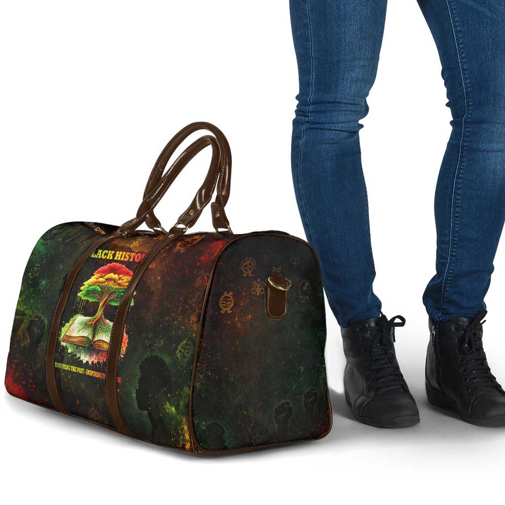 Black History Tree of Knowledge Travel Bag Pan-African Afrocentric Drip Art Illustration