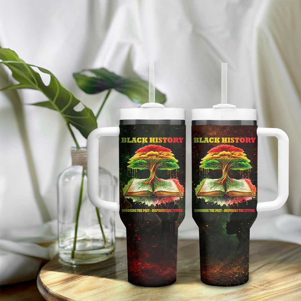 Black History Tree of Knowledge Tumbler With Handle Pan-African Afrocentric Drip Art Illustration