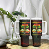 Black History Tree of Knowledge Tumbler With Handle Pan-African Afrocentric Drip Art Illustration