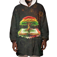 Black History Tree of Knowledge Wearable Blanket Hoodie Pan-African Afrocentric Drip Art Illustration