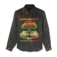 Black History Tree of Knowledge Women Casual Shirt Pan-African Afrocentric Drip Art Illustration